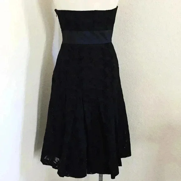 Tracy Reese Eyelet Strapless Black Dress - Picture 2 of 7